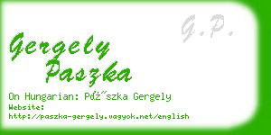 gergely paszka business card